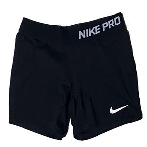 Nike Pro Athletic Bike Shorts Black White Girl’s Size Medium
